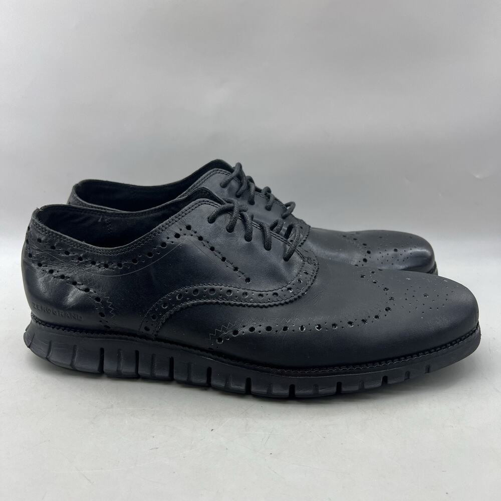 Cole Haan Zerogrand Wingtip Oxford Men Size 12 M Black Leather Brogue Low Shoes